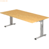 mcbuero.de Schreibtisch C-Fuß 200x100cm Buche/Silber