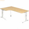 mcbuero.de Winkeltisch C-Fuß 200x120cm 90 Grad Ahorn/Weiß
