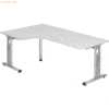 mcbuero.de Winkeltisch C-Fuß 200x120cm 90 Grad Weiß/Silber