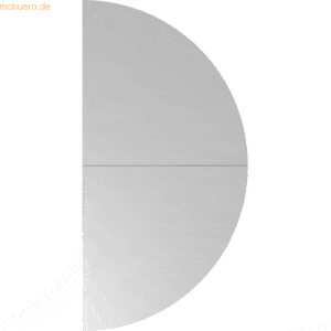 mcbuero.de Anbautisch 160x80cm 2xViertelkreis/Fuß Grau