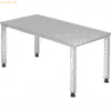 mcbuero.de Schreibtisch 4-Fuß eckig 160x80cm Grau/Silber