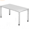 mcbuero.de Schreibtisch 4-Fuß eckig 160x80cm Weiß/Silber