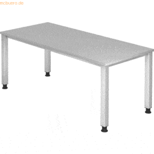 mcbuero.de Schreibtisch 4-Fuß eckig 180x80cm Grau/Silber