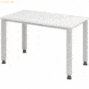 mcbuero.de Schreibtisch 4-Fuß-rund 120x67cm Weiß/Silber