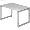 mcbuero.de Schreibtisch O-Fuß eckig 120x80cm Grau/Silber