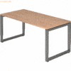 mcbuero.de Schreibtisch O-Fuß eckig 160x80cm Nussbaum/Graphit