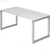 mcbuero.de Schreibtisch O-Fuß eckig 160x80cm Weiß/Silber