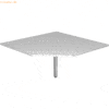 mcbuero.de Verkettungsplatte trapezform 120x120cm mit Fuß eckig Grau/S