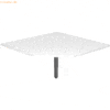 mcbuero.de Verkettungsplatte trapezform 120x120cm mit Fuß eckig Weiß/G