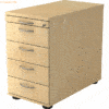 mcbuero.de Standcontainer 80cm 4 Schub Schloss Bogengriff Ahorn