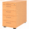 mcbuero.de Standcontainer 80cm 4 Schub Schloss Bügelgriff Buche