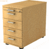 mcbuero.de Standcontainer 80cm 4 Schub Schloss Chromgriff Buche