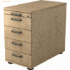 mcbuero.de Standcontainer 80cm 4 Schub Schloss Streifengriff Eiche