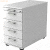 mcbuero.de Standcontainer 80cm 4 Schub Schloss Chromgriff Weiß