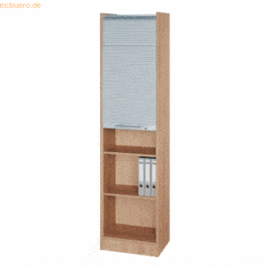 mcbuero.de Rollladenschrank 5 Ordnerhöhen BxTxH 500x400x2004mm Nussbau