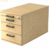 mcbuero.de Rollcontainer 80cm 3 Schub Schloss Streifengriff Ahorn