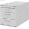 mcbuero.de Rollcontainer 80cm 3 Schub Schloss Bügelgriff Grau