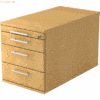 mcbuero.de Rollcontainer 80cm 3 Schub Schloss Relinggriff Buche
