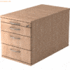 mcbuero.de Rollcontainer 80cm 3 Schub Schloss Bogengriff Nussbaum