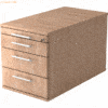 mcbuero.de Rollcontainer 80cm 3 Schub Schloss Relinggriff Nussbaum