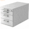 mcbuero.de Rollcontainer 80cm 3 Schub Schloss Chromgriff Weiß