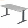 mcbuero.de Schreibtisch C-Fuß 160x80cm Grau/Graphit