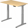 mcbuero.de Sitz-Steh-Schreibtisch elektrisch 120x80cm Ahorn/silber
