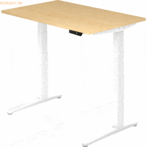 mcbuero.de Sitz-Steh-Schreibtisch elektrisch 120x80cm Ahorn/Weiß