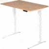 mcbuero.de Sitz-Steh-Schreibtisch elektrisch 120x80cm Nussbaum/Weiß