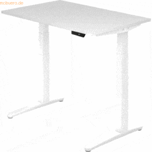 mcbuero.de Sitz-Steh-Schreibtisch elektrisch 120x80cm Weiß/Weiß