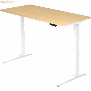 mcbuero.de Sitz-Steh-Schreibtisch elektrisch 160x80cm Ahorn/Weiß