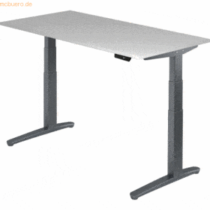 mcbuero.de Sitz-Steh-Schreibtisch elektrisch 160x80cm Grau/Graphit