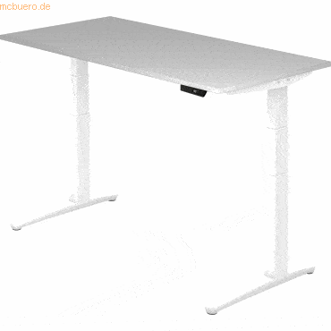 mcbuero.de Sitz-Steh-Schreibtisch elektrisch 160x80cm Grau/Weiß