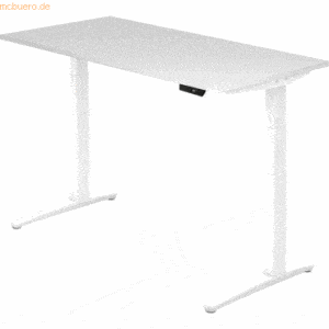 mcbuero.de Sitz-Steh-Schreibtisch elektrisch 160x80cm Weiß/Weiß