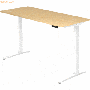 mcbuero.de Sitz-Steh-Schreibtisch elektrisch 180x80cm Ahorn/Weiß