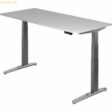 mcbuero.de Sitz-Steh-Schreibtisch elektrisch 180x80cm Grau/Graphit-alu