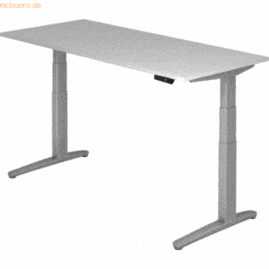 mcbuero.de Sitz-Steh-Schreibtisch elektrisch 180x80cm Grau/silber