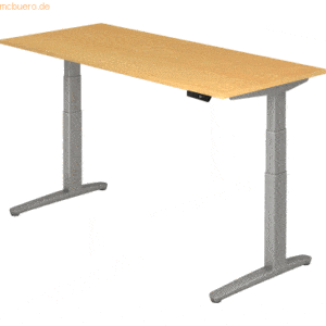 mcbuero.de Sitz-Steh-Schreibtisch elektrisch 180x80cm Buche/silber