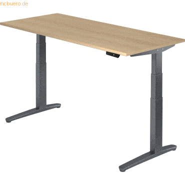 mcbuero.de Sitz-Steh-Schreibtisch elektrisch 180x80cm Eiche/Graphit