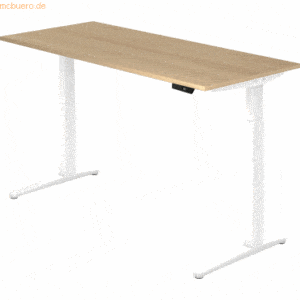 mcbuero.de Sitz-Steh-Schreibtisch elektrisch 180x80cm Eiche/Weiß