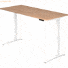 mcbuero.de Sitz-Steh-Schreibtisch elektrisch 180x80cm Nussbaum/Weiß