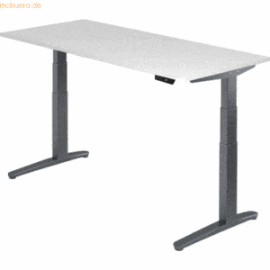 mcbuero.de Sitz-Steh-Schreibtisch elektrisch 180x80cm Weiß/Graphit