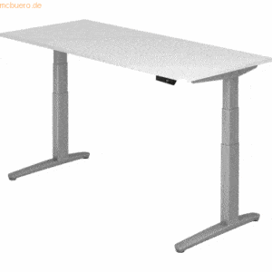 mcbuero.de Sitz-Steh-Schreibtisch elektrisch 180x80cm Weiß/silber