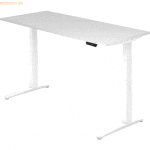 mcbuero.de Sitz-Steh-Schreibtisch elektrisch 180x80cm Weiß/Weiß