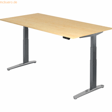 mcbuero.de Sitz-Steh-Schreibtisch elektrisch 200x100cm Ahorn/Graphit-a