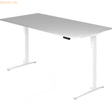 mcbuero.de Sitz-Steh-Schreibtisch elektrisch 200x100cm Grau/Weiß