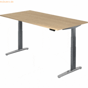 mcbuero.de Sitz-Steh-Schreibtisch elektrisch 200x100cm Eiche/Graphit-a