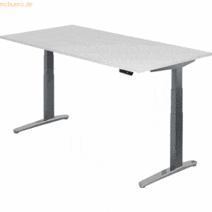 mcbuero.de Sitz-Steh-Schreibtisch elektrisch 200x100cm Weiß/Graphit-al