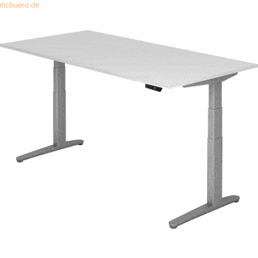 mcbuero.de Sitz-Steh-Schreibtisch elektrisch 200x100cm Weiß/silber