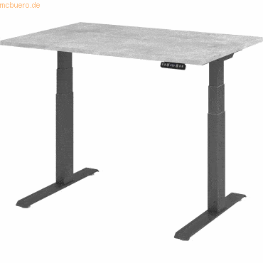 mcbuero.de Sitz-Steh-Schreibtisch elektrisch 120x80cm Beton/Silber